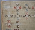 19th Century Dutch Darning Sampler Colorful Mending Embroidery Needlework