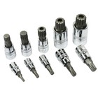 10pc Xzn Triple Square 12 Point Spline Bit Socket Set 4mm - 18mm