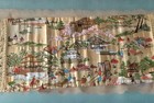 Nib  Japanese Silk Tapestry Gold Brocade Table Runner Wall Hanging Nishijin