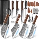 14pcs Handmade Hand Forged Damascus Steel Chef Knife Set Kitchen Knives Cleaver