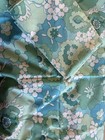 Vintage Retro 70s Polycotton Aqua green Floral Pillowcases  x2 