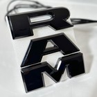 2019   2023 Ram 1500 Led Lighted Grille Emblem     Black Finish Illuminated Front Ba