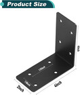 20pcs Corner Braces 4x4x2 Black L Brackets right Angle Bracket   2mm Steel Raise
