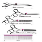 Fogosp Dog Grooming Scissors Kit 7 5 In Professional Curved Thinning Straight