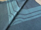 Vintage Pan Am Airline Blanket Blue 70s 80s  stripes  Version Woven Throw