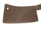 Primitive Antique Butcher s Hog Splitter Carcass Meat Cleaver Large 9in  Blade