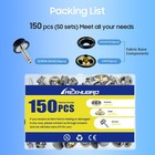Canvas Snap Kit  Stainless Steel Snaps Marine Grade For Boat Black