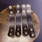 Duty Belt Keepers Basket Weave Leather Chrome Double Snaps 7 25     lot Of 4 