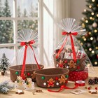 3 Set Christmas Woven Gift Basket Empty With Gift Bag  Gingerbread Man