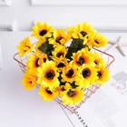 26 Head Artificial Decor Sunflower Silk Fake Flowers Bouquet Bridal Home Garden