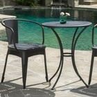3 Set Bistro Patio Outdoor Furniture Table Chair Iron Cast Dining Pool Fun Black