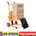 450lb Hydraulic Material Lift With Swivel Wheels   Pallet Forks 36in Lift Height