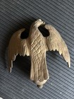 Antique Brass Or Bronze 6 5  Eagle W hole In Beak Finial Or Flag Topper On Mount
