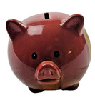 Casino Cash Piggy Bank Red Ceramic Coin Bank Funny Gambling Money Saver 5  Tall