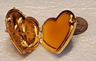 Estee Lauder Solid Perfume Compact Chained Heart Gold  Vintage  New
