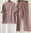 Vintage Sears Mens Pajamas Sz D Xl 46-48  Gingham Check - Short Sleeve Cotton