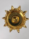 Vintage Solid Polished Brass Pedestal Candlestick Holder Mcm Made In India 3 