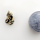Vintage Praying Hands Lapel Hat Pin Gold Tone F