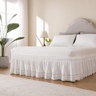 Wrap Around Ruffled Lace Bed Skirt  Elastic Dust Ruffle With