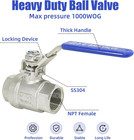 4 Pack Ball Valves 304 Stainless Steel 3 4  Npt Female Full Port Ball Valve Heav