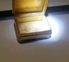 Volupte Vintage Nice Pill Box Compact Brass 1940 s Black Enamel  Rhinestone