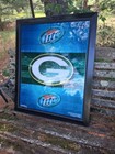 Miller Lite Beer Green Bay Packers Mirror Sign Bar Game Room Man Cave Lambeau