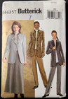 Uncut Butterick B4357 Sewing Pattern Suit Blazer Jacket Skirt Pants Sizes 14-20