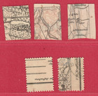 Latvia Map Lot Of 5 Stamps 5 Kap  1918 Sc  1 2  Used 8419