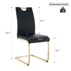 Set Of 2 Modern Dining Chairs  Faux Leather Padded Seat  Gold Metal Legs