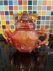 Carved Carnelian Agate Teapot With Dragon Handles Vintage Carved Carnelian agat