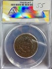 1851 Braided Hair Large Cent - Anacs Vf 35 Details - Nice Certified Coin