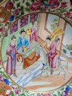 Chinese Antique Rose Mandarin Porcelain Dish  19th C  2561