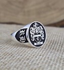 Custom Sterling Silver Coat Of Arms Ring Family Crest Signet For Men