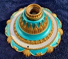 Antique Vintage Art Deco Nouveau Flush Mount Round Light Fixture Single Bulb