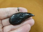 J-raven-1  Raven 3-d Birds Bird Head Buffalo Black Organic Figurine Pendant Crow