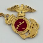 Usmc Eagle Globe Anchor Keychain Military Iii Mef Marines Patriotic Gold Tone