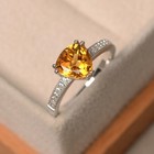 2 15 Ct Natural Citrine Diamond Engagement Proposal Ring 14k Solid White Gold