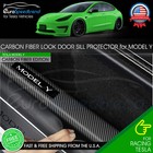 Carbon Look Door Sill Protector Tesla Model Y Accessories 5 Seater Front Rear