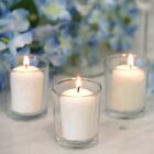 12 White Round Votive Candles With Clear Glass Holders Party Home Centerpieces