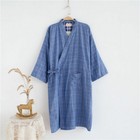 Mens Bathrobes Japanese Sleep Robe Sleepwear Kimono Dressing Gown Yukata Pajamas