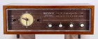 1960s Sony Analog Clock Radio 8fc-45 Am Fm Oak Veneer Great Sound Variable Tone