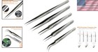 Curved Stainless Steel Tweezers - Multi-functional 5-piece Crafting Tool Set