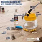 Deluxe Airbrush Cleaning Kit  3 In 1 Airbrush Clean Pot  Holder Brushes Set