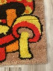 Vintage 70 s 80 s Mushroom Latch Hook Rug Wall Art