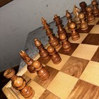 Vintage 1960   s Wooden Complete Chess Set Maple 4 25    King 17    Folding Board