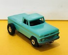 Aurora Ho Scale Gmc Slot Car Truck Blue 1960s On Solid Rivet Both Nrmnt   Runs  
