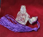Victorian Trading Travel Glass Refillable Spray Perfume Bottle Purple Tassel 6b