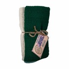 Set Of 2 Open Weave 100  Cotton Kitchen Towels - 1 Green   1 Natural Made In Usa