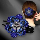 Women Rhinestone Hairpin Flower Crystal Clip Retro Hair Claws Grip Accessori  