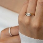 Women Ring 1 Carat Igi Lab Created Marquise Cut Diamond 14k Yellow Gold E F Vvs2